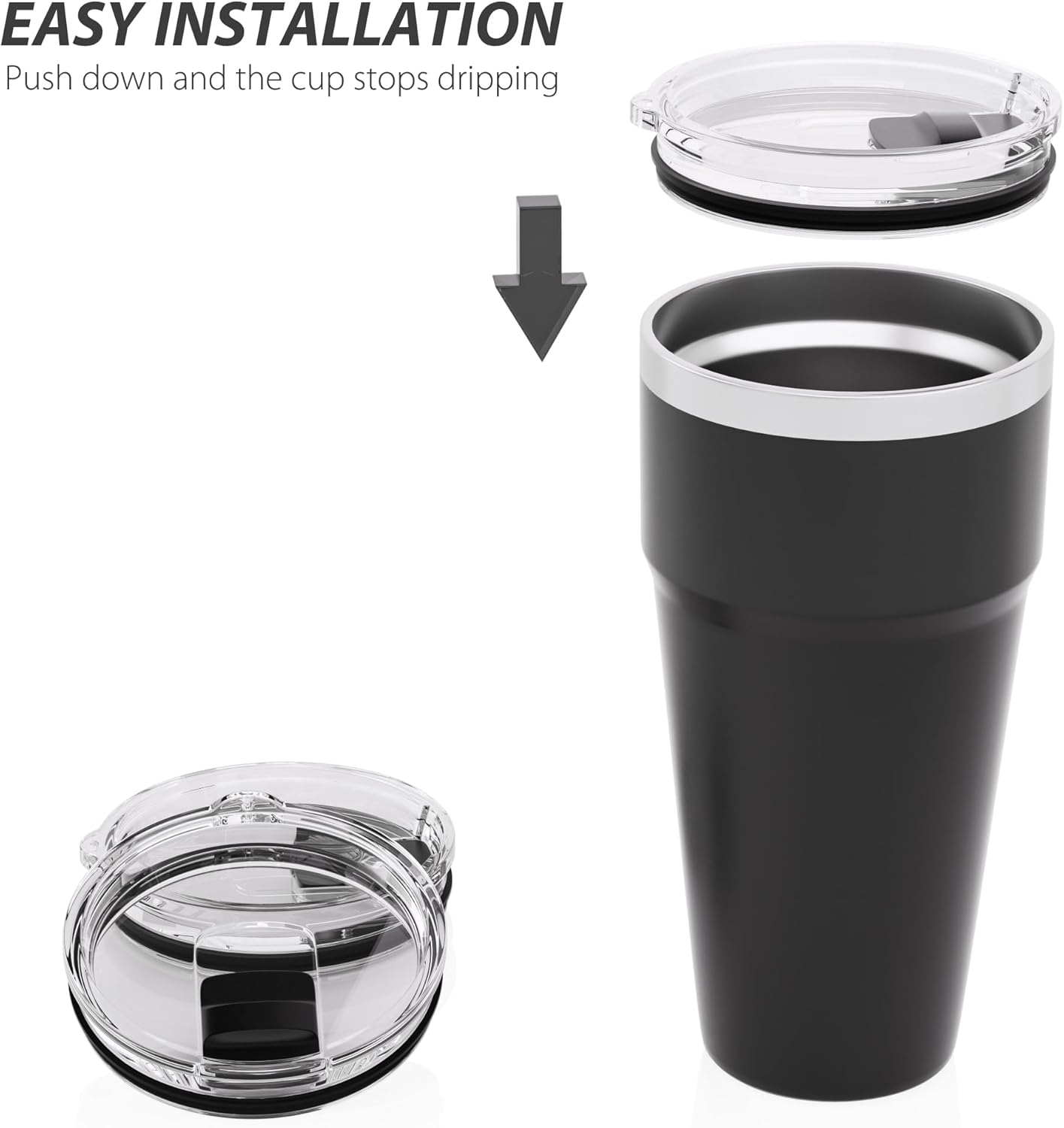 20 oz Tumbler Lid for YETI, 2 Pack Replacement Lids for YETI 20oz Tumbler & 10 oz Lowball, 10 oz Mug, Coffee Cup Covers with Magnetic Slider for Gift, BPA Free