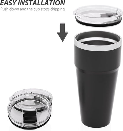 20 oz Tumbler Lid for YETI, 2 Pack Replacement Lids for YETI 20oz Tumbler & 10 oz Lowball, 10 oz Mug, Coffee Cup Covers with Magnetic Slider for Gift, BPA Free