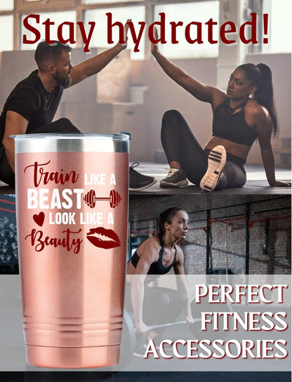 Onebttl Workout Fitness Gym Gifts for Women, 20oz Stainless Steel Tumbler with Lid Straw, Exercise Gift for Her, Friends for Birthday, Christmas - My Daily Affirmations