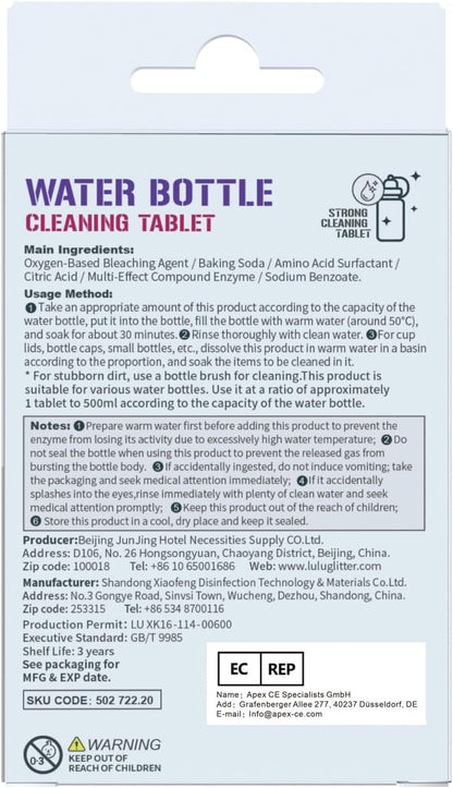 Water Bottle Cleaning Tablets for Bottle Bright-Clean Stainless Steel, Thermos and Reusable Water Bottles – Cleaning Tablets are Easy and Safe to Use