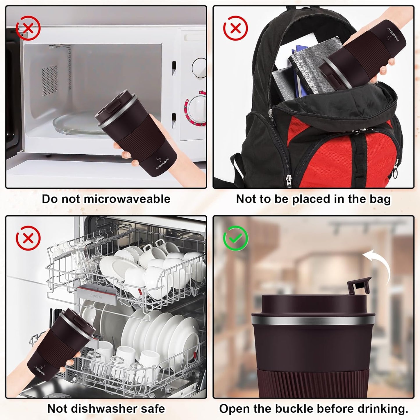 MOMSIV 12oz Travel Mug, Insulated Coffee Cup with Leakproof Lid, Travel Coffee Mug Vacuum Stainless Steel Double Walled Reusable Coffee Cup for Hot and Cold Water Coffee