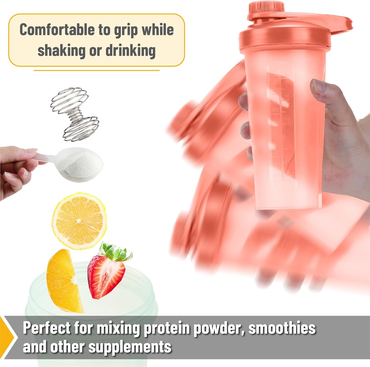 Mr. Pen- Shaker Bottles for Protein Mixes with Twist Cap, 28 oz, Protein Shaker Bottle with Wire Whisk Ball, Shaker Cup, Mixer Bottle