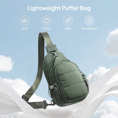 TOPEAST Sling Bag for Women, Anti-Theft Crossbody Bag with RFID Blocking & Water Bottle Holder for Travel, Water-resistant