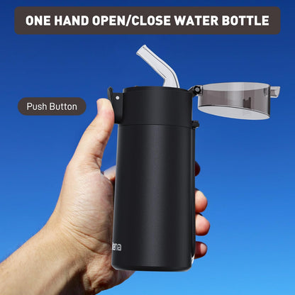 5oz Small Water Bottles with Straw, Mini Water Bottle with One-Hand Open Design, Leak-Proof Locking Lid for Hot&Cold Drinks, Small Travel Water Bottle - 100% Leakproof for School, Travel...(Mint)