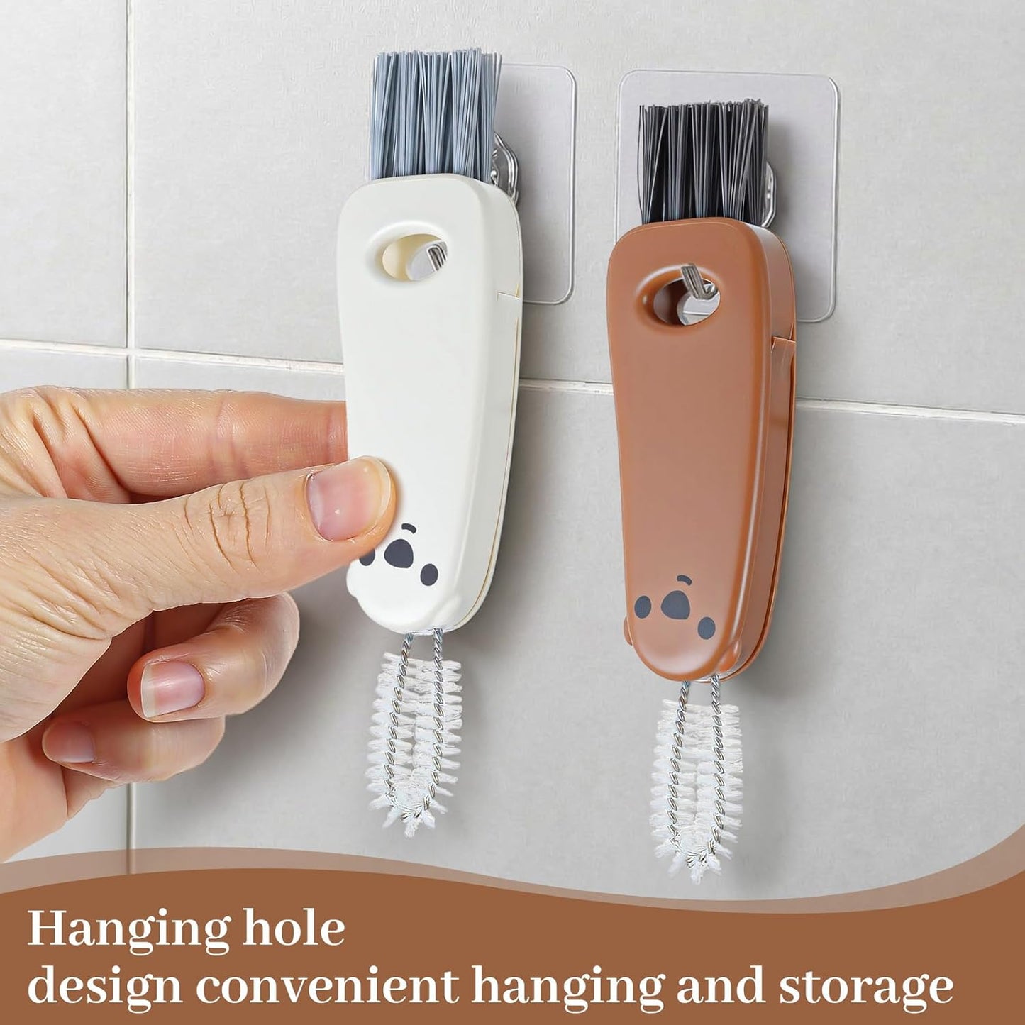 3 in 1 Cup Lid Cleaning Brush,2Pcs Multifunctional Lid Gap Cleaning Brush Tool,Water Bottle Lidss Cleaner for Straws,Tumblers,Bottles Caps