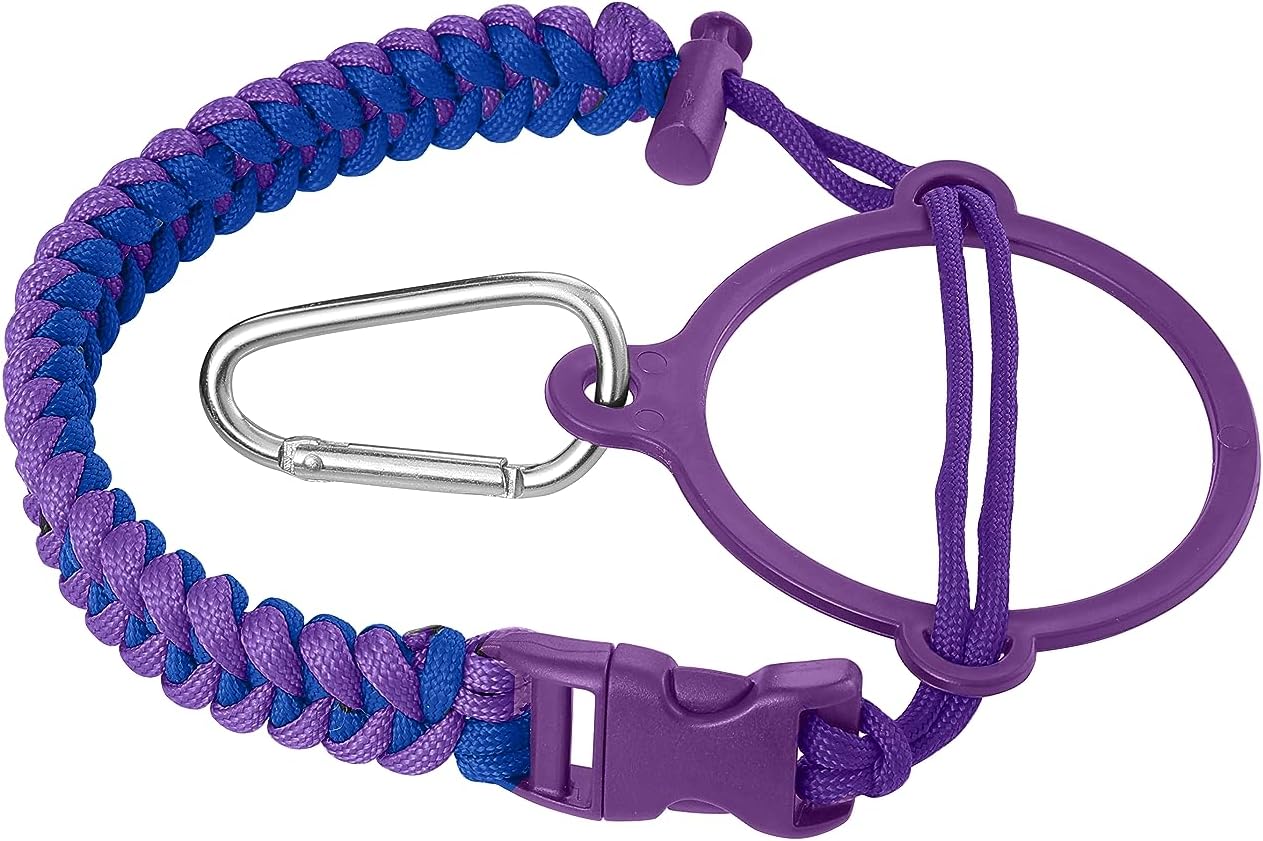 IRON °FLASK Paracord Handle - Fits Wide Mouth Water Bottles - Durable Carrier, Secure Accessories, Survival Strap Cord, Safety Ring, and Carabiner - Seven Core Paracord Bracelet