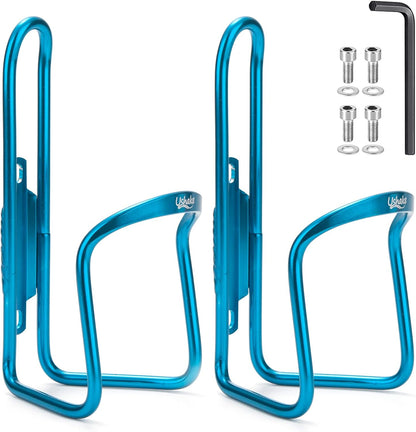 USHAKE Water Bottle Cages, Basic MTB Bike Bicycle Alloy Aluminum Lightweight Water Bottle Holder Cages Brackets(2 Pack- Drilled Holes Required)