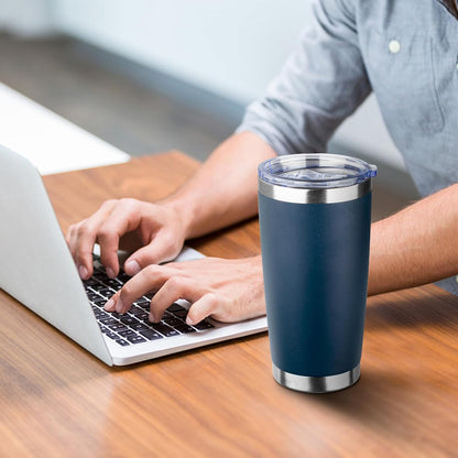 20oz Tumbler with Straw and Brush, Stainless Steel Vacuum Insulated tumbler, Double Wall Insulated Coffee Tumbler for Outdoor, Home, Travel,Office (Buff,1pcs)