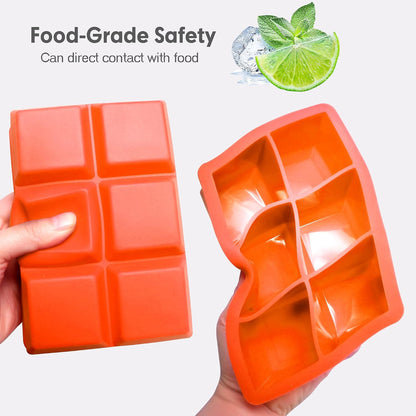 Excnorm Silicone Ice Cube Trays 3 Pack - Large Size Silicone Ice Cube Molds with Leak Proof Removable Lid Square Ice Cube Tray And BPA Free for Cocktail,Whiskey, Stackable Flexible Ice