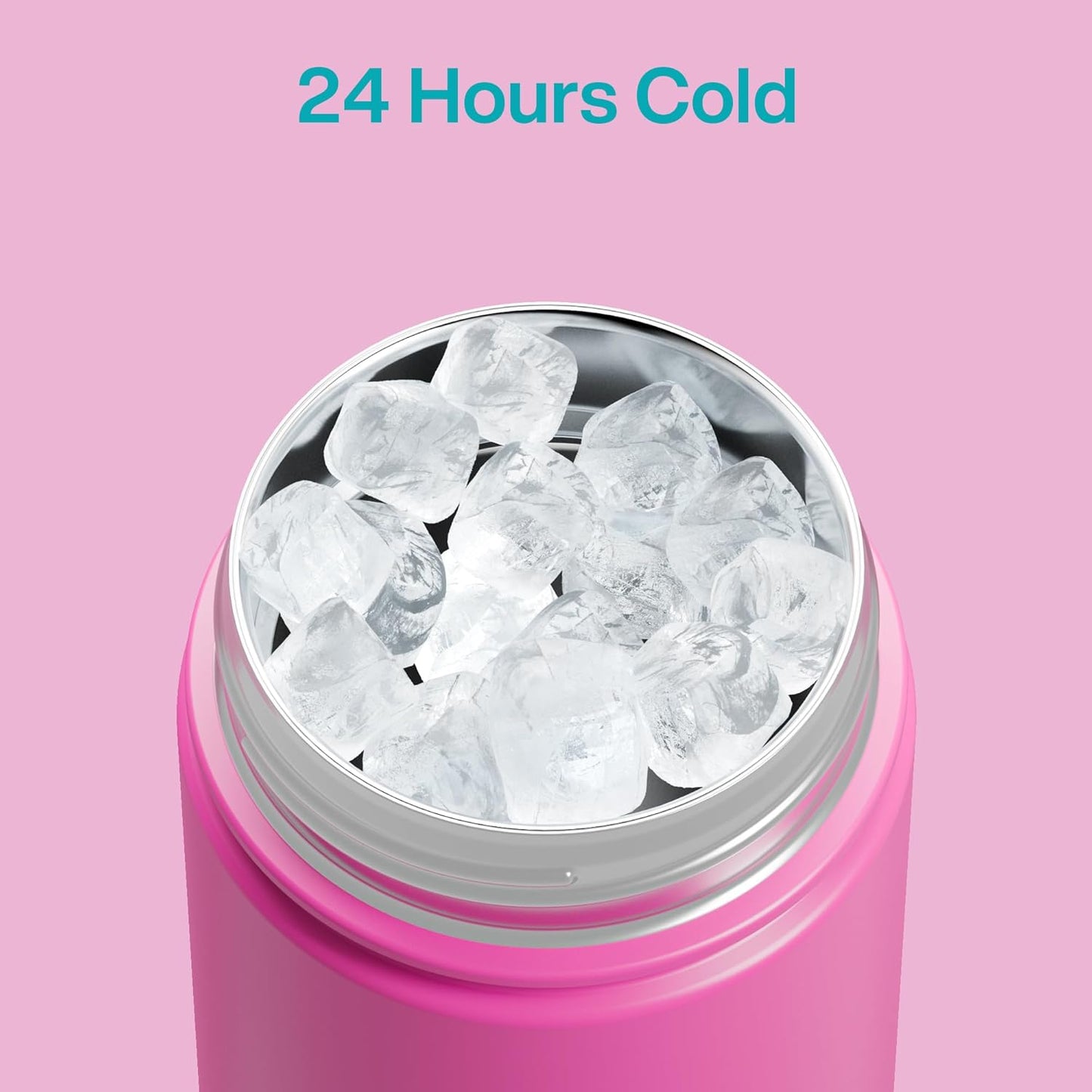 ENCOOL Insulated Water Bottle with Straw Stainless Steel Water Bottle, Leak-Proof, BPA-Free, Double Wall Vacuum Keeps Cold for 24 Hours for Sports, Travel, School (26 oz, Cotton Candy) - Colors C