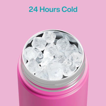 ENCOOL Insulated Water Bottle with Straw Stainless Steel Water Bottle, Leak-Proof, BPA-Free, Double Wall Vacuum Keeps Cold for 24 Hours for Sports, Travel, School (26 oz, Cotton Candy) - Colors C