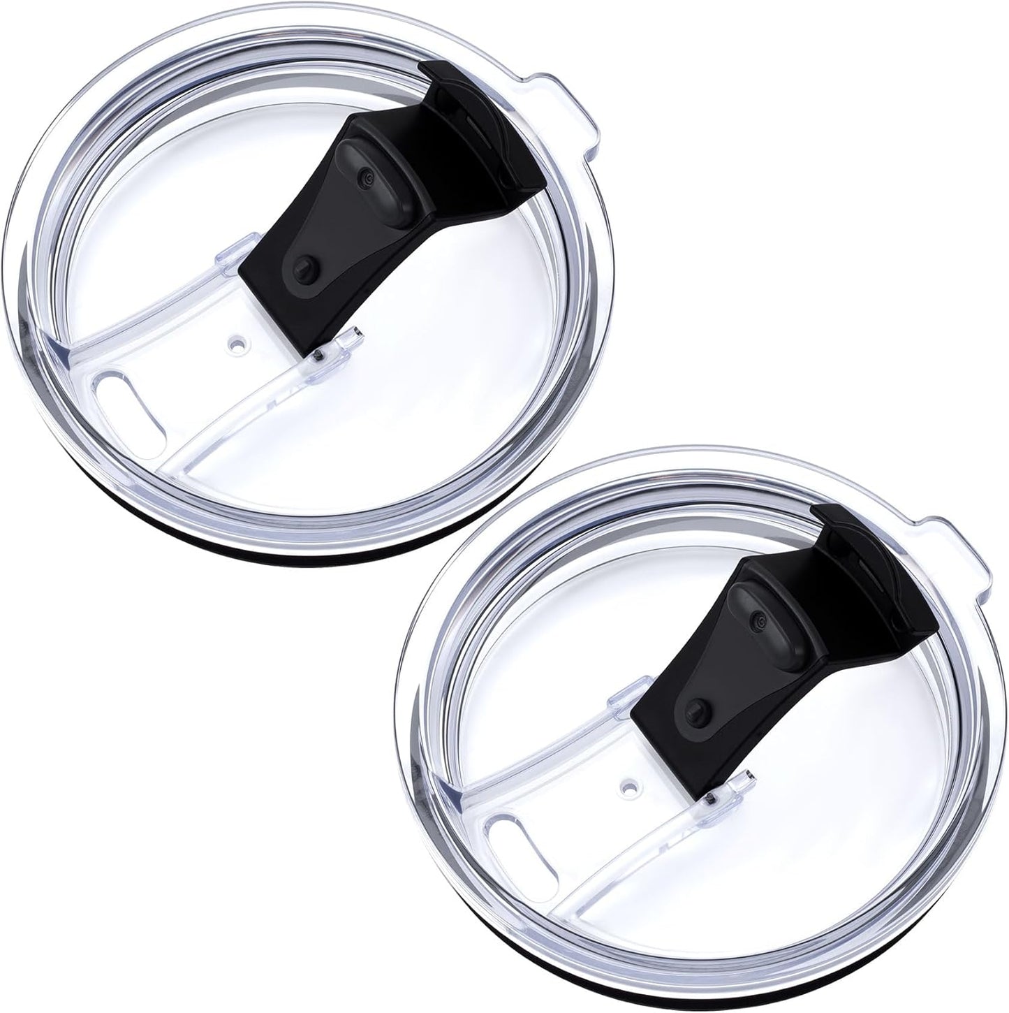 HINZIC 5 Pack Replacement Lids for 20 oz Tumbler,Travel Spill Proof Resistant Cup Lids Covers with Slider Switch fit Coffee Cups and More, Straw Friendly,Black