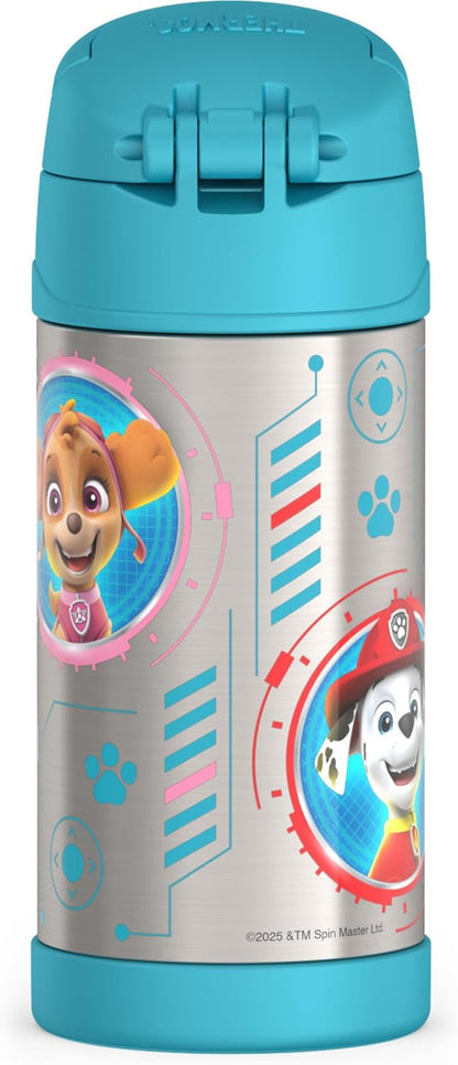 THERMOS FUNTAINER Water Bottle with Straw - 12 Ounce - Kids Stainless Steel Vacuum Insulated Water Bottle with Lid, Bluey - Colors B