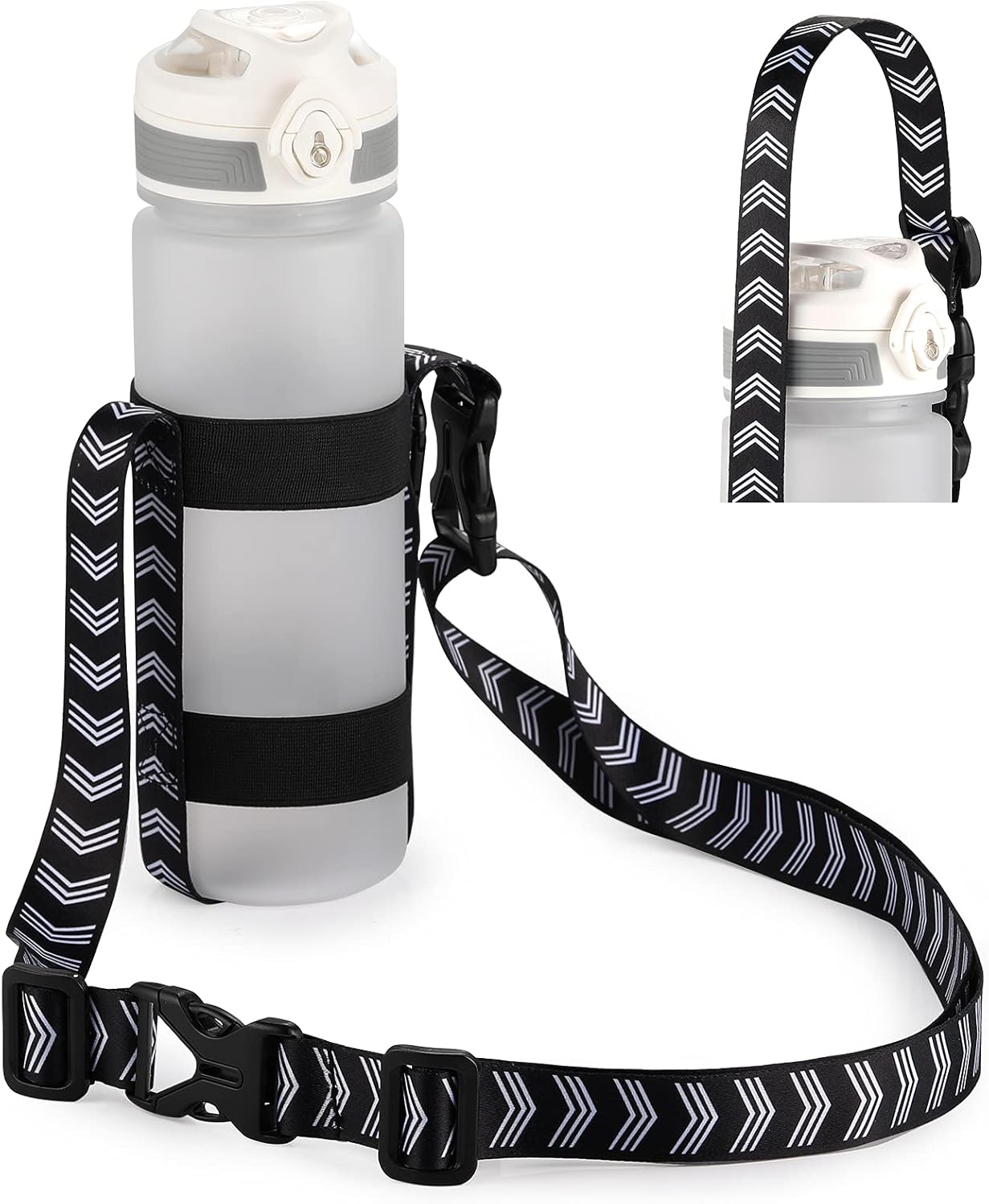 EasyAcc Water Bottle Holder Strap Sling, for Owala FreeSip 24 32 40 oz, Hydro Flask, Cirkul, Yeti, Stanley Flip, Universal Water Bottles, with Carabiner, for Walking Curise Travel (Bottle Excluded)