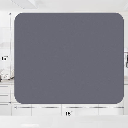 WISELIFE Dish Drying Mat Super Absorbent Drying Mat Large Dish Drying Mats for Kitchen Counter Easy Clean Dish Mat Kitchen Drying Mat15"x 18" Stylish Grey