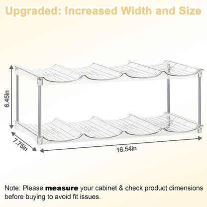 Stackable Water Bottle Organizer for Cabinet - Acrylic Tumbler Organizer Storage Rack for Stanley 40oz, Stanley Cup Holder, Pantry Kitchen Organizers and Storage for Stanley Cup, Holds 12 Bottles