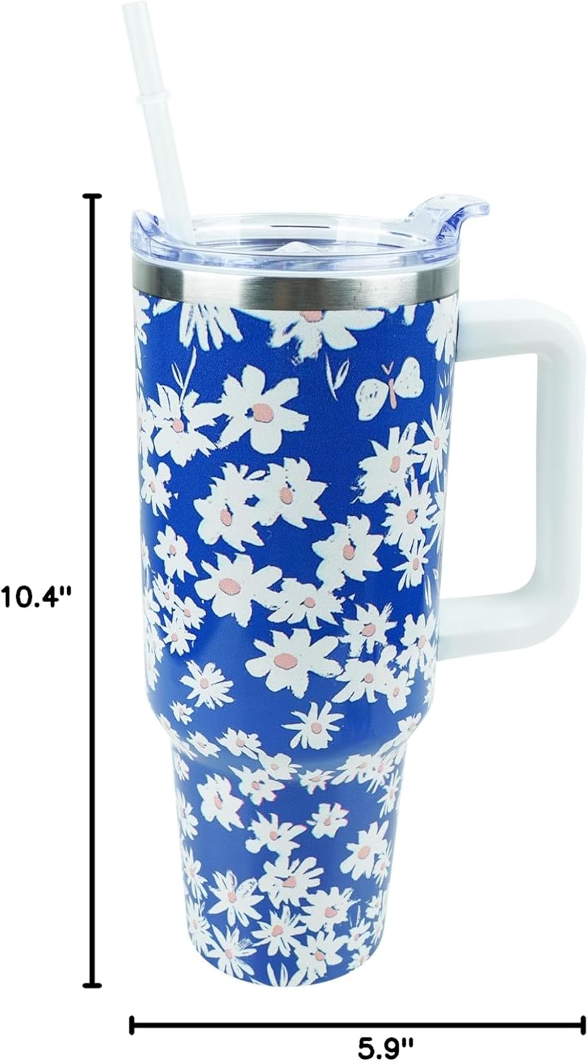 40 oz Tumbler with Handle and Straw Lid Leak Proof | You're Awesome Inspirational Mother's Day Birthday Gifts for Women Men Coworker Friends | Stainless Steel Cup Dishwasher Safe