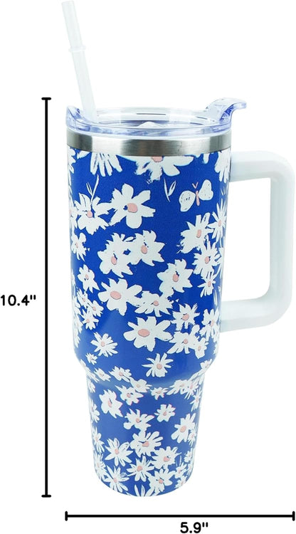 40 oz Tumbler with Handle and Straw Lid Leak Proof | You're Awesome Inspirational Mother's Day Birthday Gifts for Women Men Coworker Friends | Stainless Steel Cup Dishwasher Safe