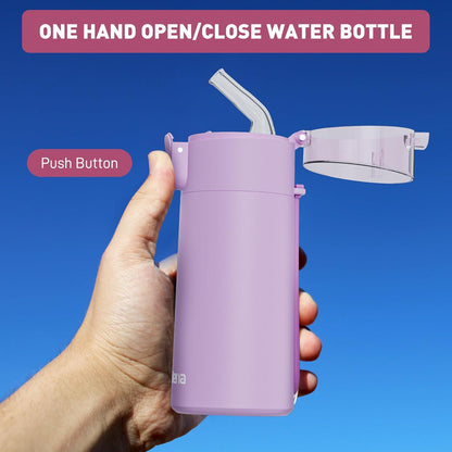 5oz Small Water Bottles with Straw, Mini Water Bottle with One-Hand Open Design, Leak-Proof Locking Lid for Hot&Cold Drinks, Small Travel Water Bottle - 100% Leakproof for School, Travel...(Mint)
