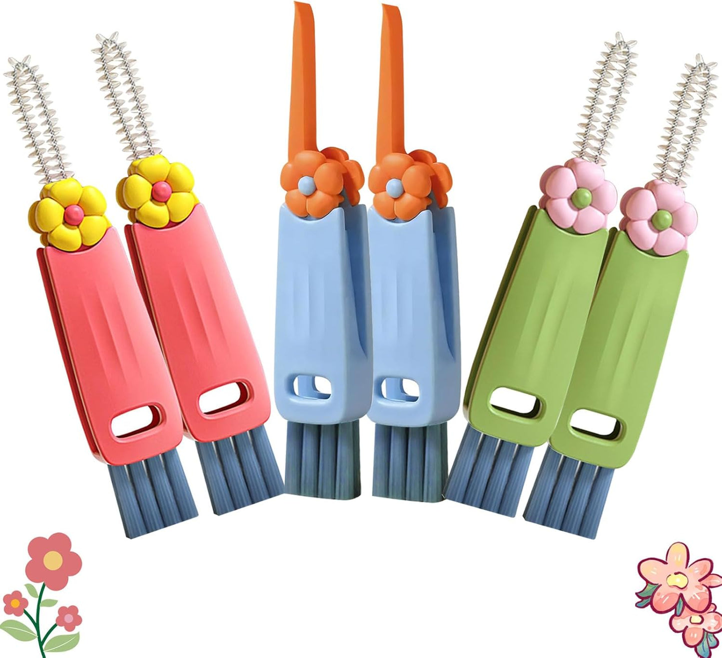 3 in 1 Cup Lid Cleaning Brush, Portable Water Bottle Brush, Multifunctional Bottle Cleaner Brush Set for Tight Spaces, Bottle Gaps, Tumblers, Travel Mug Caps(3 PCS)