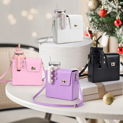 Outdoor Portable Crossbody Water Cup Purse Bag Water Bottle Carrier Bag with Phone Pocket Tumbler Carrier with Strap
