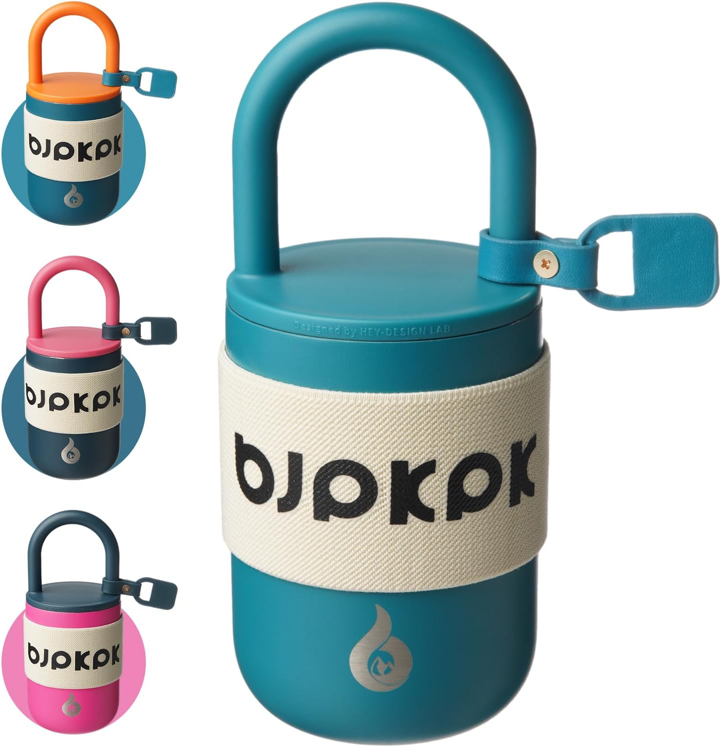 BJPKPK 13oz Insulated Stainless Steel Loop Tumbler With Lid And Handle Travel Coffee Mug Thermal Cup,Latte