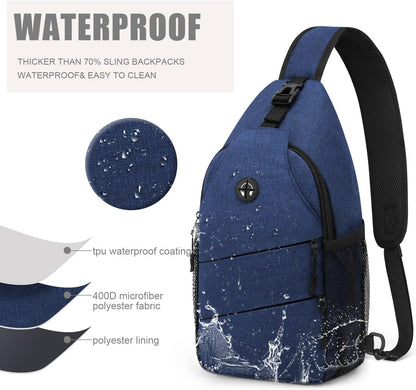 Pritent Crossbody Bags for Women Men Trendy Sling Bag Backpack Casual Chest Bag with Convertible Shoulder Strap