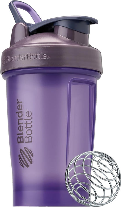 BlenderBottle Classic V2 Shaker Bottle Perfect for Protein Shakes and Pre Workout, 20-Ounce, Clear/Black