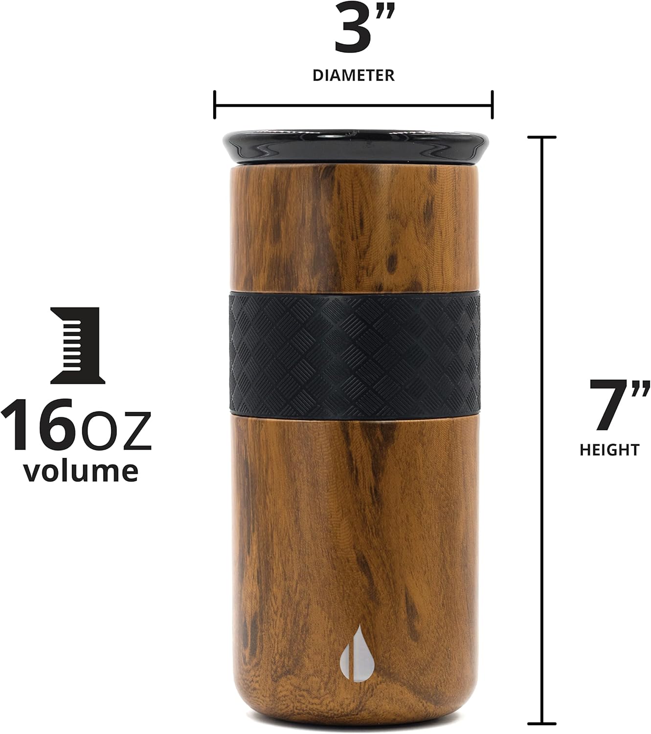Elemental Artisan Insulated Tumbler, Triple Wall Coffee Travel Mug, Reusable Stainless Steel Coffee Tumbler with Ceramic Lid, Thermal Coffee Cups for Hot (6 Hrs) & Cold (18 Hrs), 16oz - Forest Green