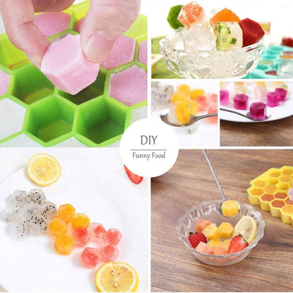 Azyh Ice Cube Trays with Lid, 2 Pack Silicone Ice Cube Trays with Lid-37 Grid, Easy-Release 74 PCS Small Ice Cubes for Iced Coffee Cocktail Whisky Chocolate Soup Food,BPA Free,Durable,Dishwasher Safe