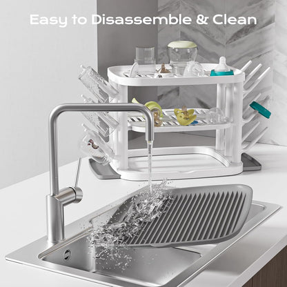 Baby Bottle Drying Rack,3-Tier Large Capacity Countertop Organizer with 360° Ventilation, Removable Drip Tray, Non-Slip Base – Easy to Clean Bottle Holder for Baby Accessories