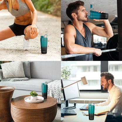 TOOFEEL Protein Shaker Bottle 20 oz - Double Walled Insulated Vacuum Cup for Protein Shakes, Keeps Cold/Hot, Metal Stainless Steel, Preworkout Gym