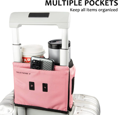 riemot Luggage Travel Cup Holder Free Hand Drink Caddy - Hold Two Coffee Mugs - Fits Roll on Most Suitcase Handles - Gifts for Flight Attendants &Frequent Travelers Accessories Black
