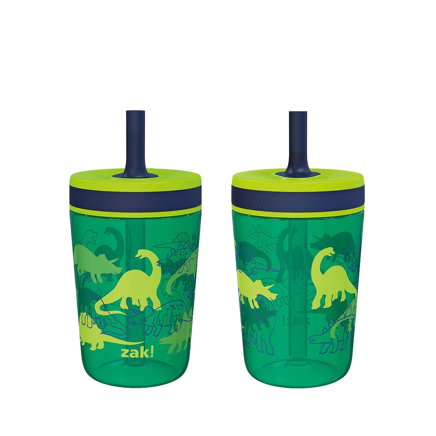 Zak Designs 15oz Bluey Kelso Tumbler Set, Leak-Proof Screw-On Lid with Straw Made of Durable Plastic and Silicone, Perfect Bundle for Kids, 2 Count (Pack of 1) - Colors B