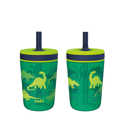 Zak Designs 15oz Bluey Kelso Tumbler Set, Leak-Proof Screw-On Lid with Straw Made of Durable Plastic and Silicone, Perfect Bundle for Kids, 2 Count (Pack of 1) - Colors B