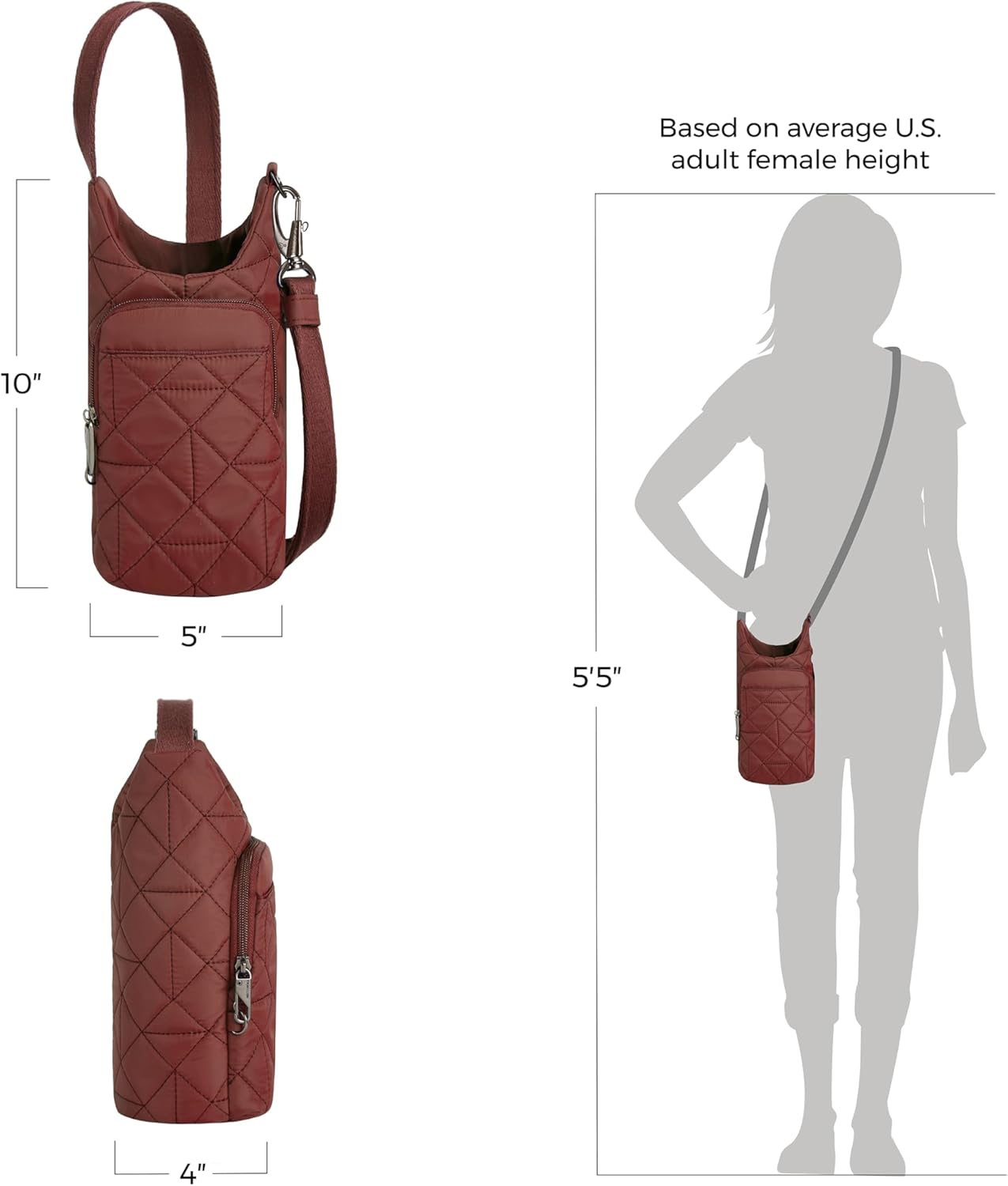 Travelon Anti-Theft Boho Insulated Water Bottle Tote
