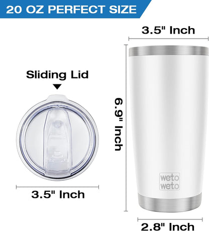 WETOWETO 20oz Tumbler, Stainless Steel Vacuum Insulated Coffee Travel Mug, Double Wall Powder Coated Insulated Coffee Mug Travel Mug with Lid Thermal Cup for Outdoor (Navy Blue, 1 Pack)