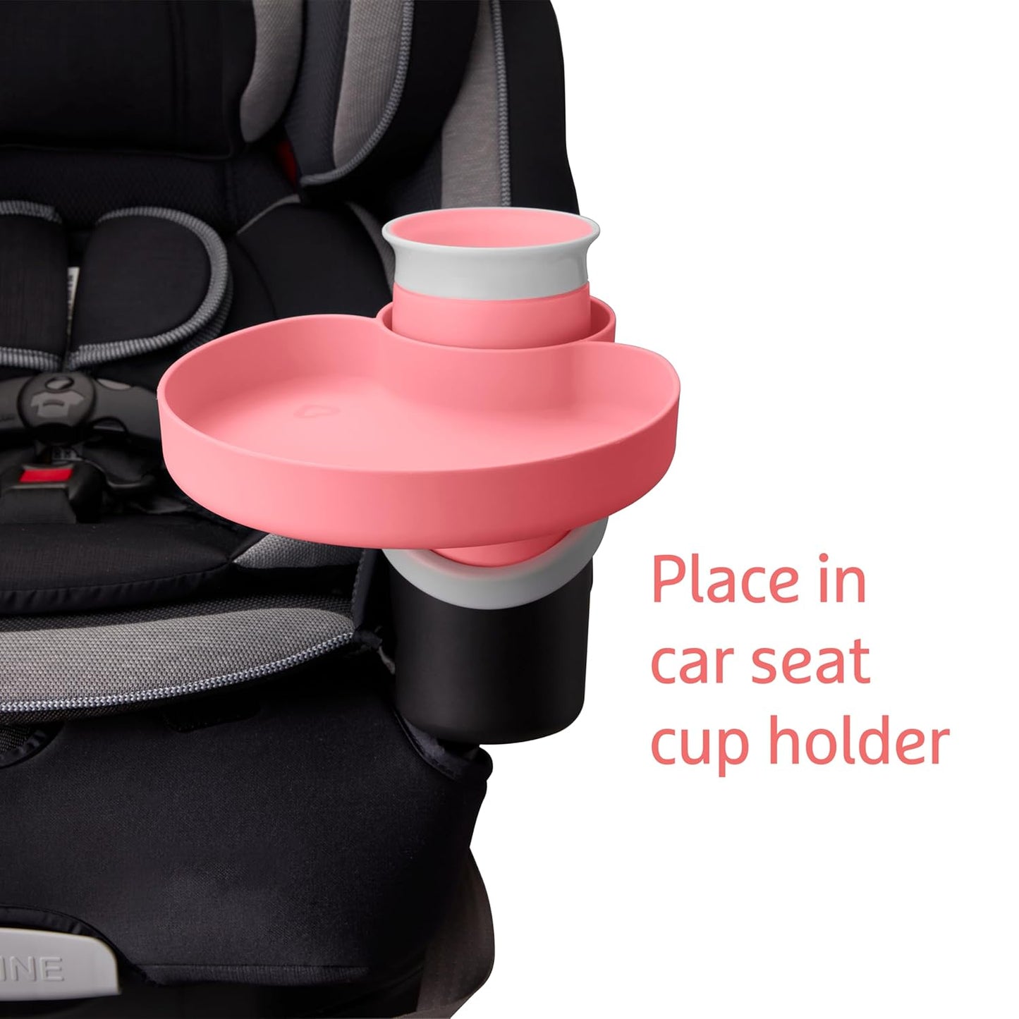 Munchkin® Carseat Tray - Toddler Travel & Road Trip Accessory for Mess-Free Snacking in The Car, Grey