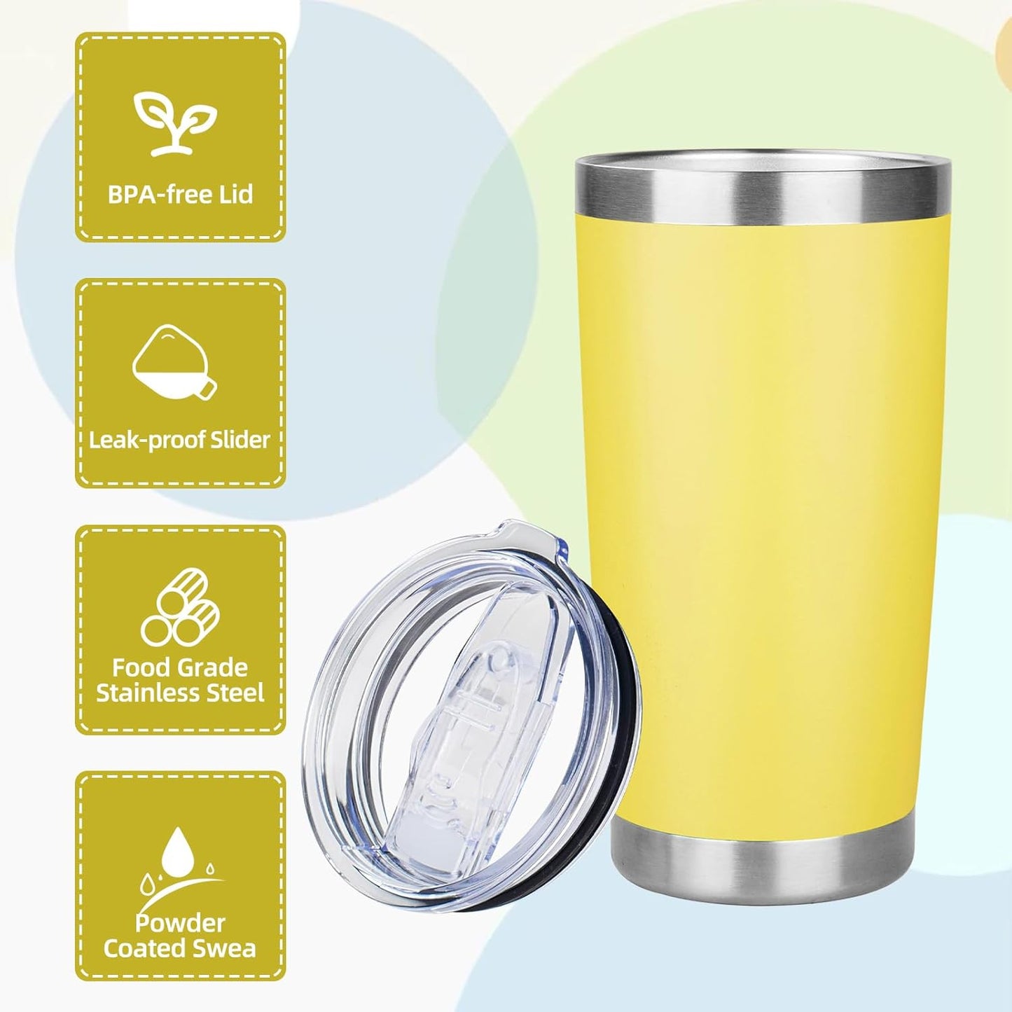 20oz Tumbler with Lid Stainless Steel Insulated Tumblers Travel Coffee Tumbler Bulk Double Wall Vacuum Insulated Water Cup Gifts for Christmas Women Men Her Him Home Office(Navy Blue, 1pack)