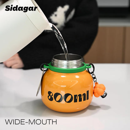 60 oz Big Gallon Water Bottle with Straw and Carry Handle, Black Wide Mouth Vacuum Water Jug, Insulated Stainless Steel Bottles; Heavy-Duty Aesthetic Yoga Flask for Women, Sweet & Cool Black