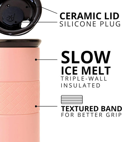 Elemental Artisan Insulated Tumbler, Triple Wall Coffee Travel Mug, Reusable Stainless Steel Coffee Tumbler with Ceramic Lid, Thermal Coffee Cups for Hot (6 Hrs) & Cold (18 Hrs), 16oz - Forest Green