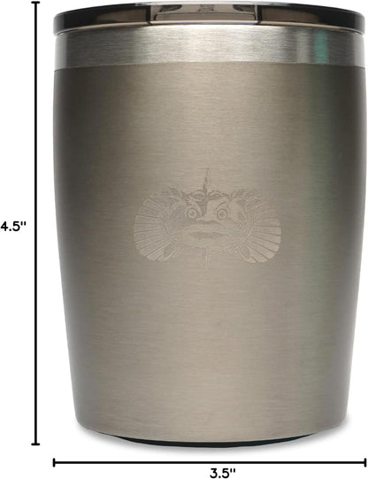 Toadfish Non-tipping 10oz Double Wall Insulated Stainless Steel Rocks Tumbler w/ East Slide Lid - Graphite