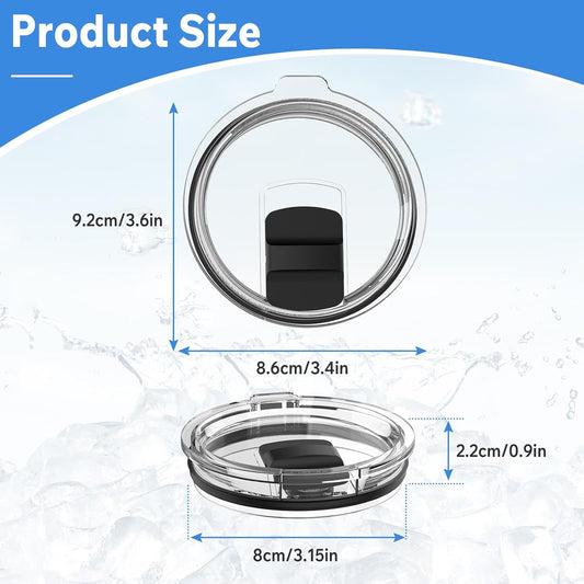 20 oz Tumbler Lid, 2 Pack Magnetic Slider Replacement Lids for YETI 20 oz Tumbler, 10oz Lowball, 10/24oz Mug, Travel Spill Proof Coffee Cup Cover, BPA Free