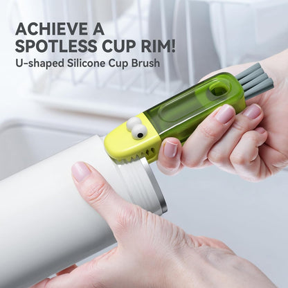 3 in 1 Cup Lid Gap Cleaning Brush Set, Multifunctional Bottle Cleaning Brush, Silicone Cup Lid Gap Cleaner, Home Kitchen Crevice Cleaning Tools (Multicolored)