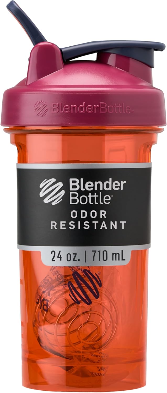 BlenderBottle Shaker Bottle Pro Series Perfect for Protein Shakes and Pre Workout, 24-Ounce, Black