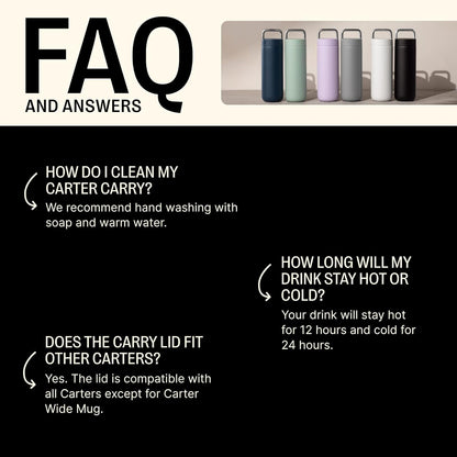 Fellow 16 oz Carter Move Travel Mug - Vacuum-Insulated Stainless Steel Travel Coffee Mug - Coffee Tumbler with Ceramic Interior and Splash Guard - Matte Black