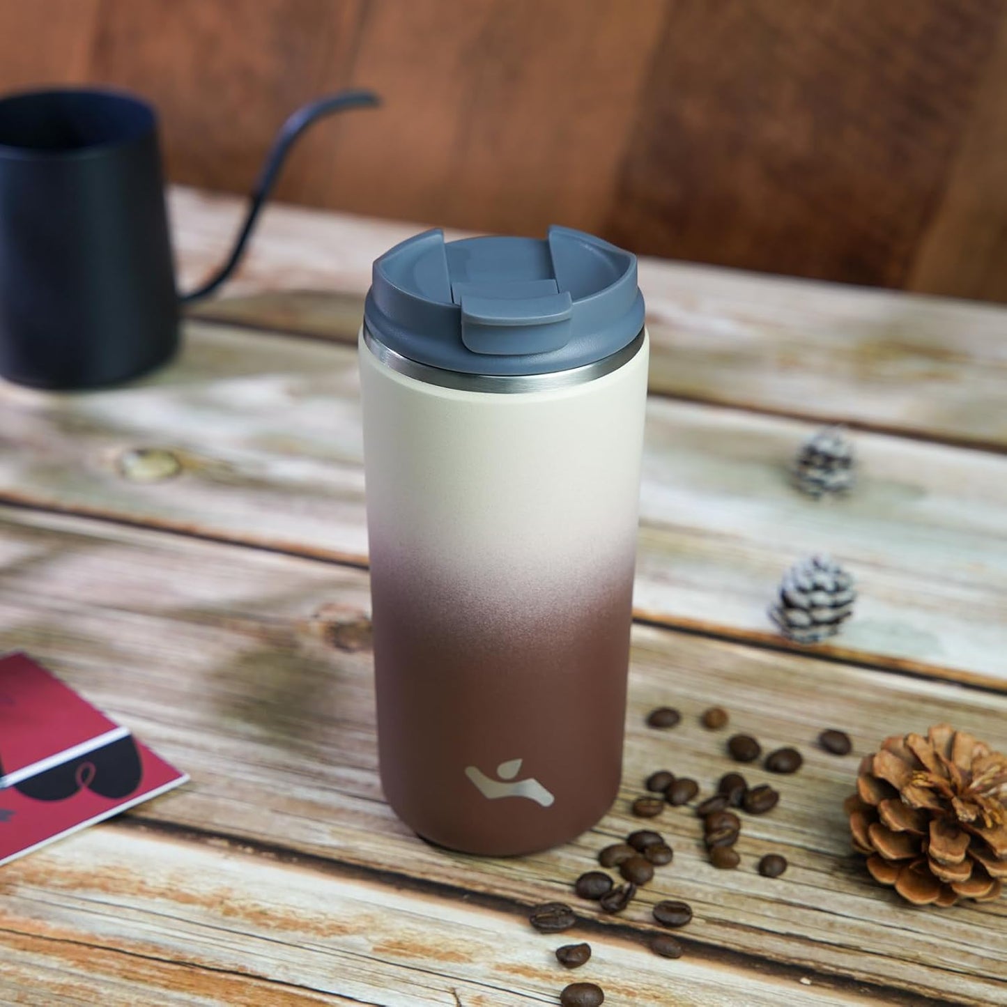 Konokyo Tumbler with Lid, 16 oz Travel Coffee Mug Double Wall Vacuum Stainless Steel Thermal Metal Cup Insulated Water Bottle,Navy Blue