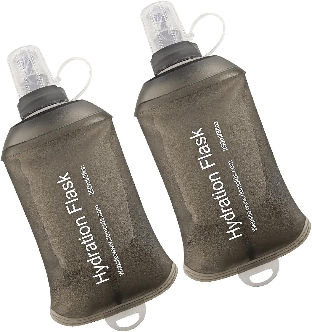 WILDREEDS 500ml Soft Flask, TPU Collapsible Soft Water Bottle for Hydration Pack, Running Vest, Folding Water Bottle for Hiking Cycling Climbing-1Pcs, White