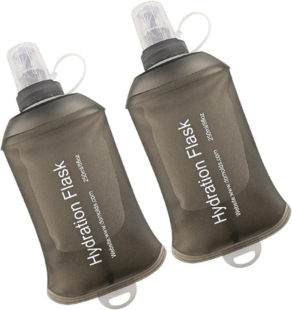 WILDREEDS 500ml Soft Flask, TPU Collapsible Soft Water Bottle for Hydration Pack, Running Vest, Folding Water Bottle for Hiking Cycling Climbing-1Pcs, White