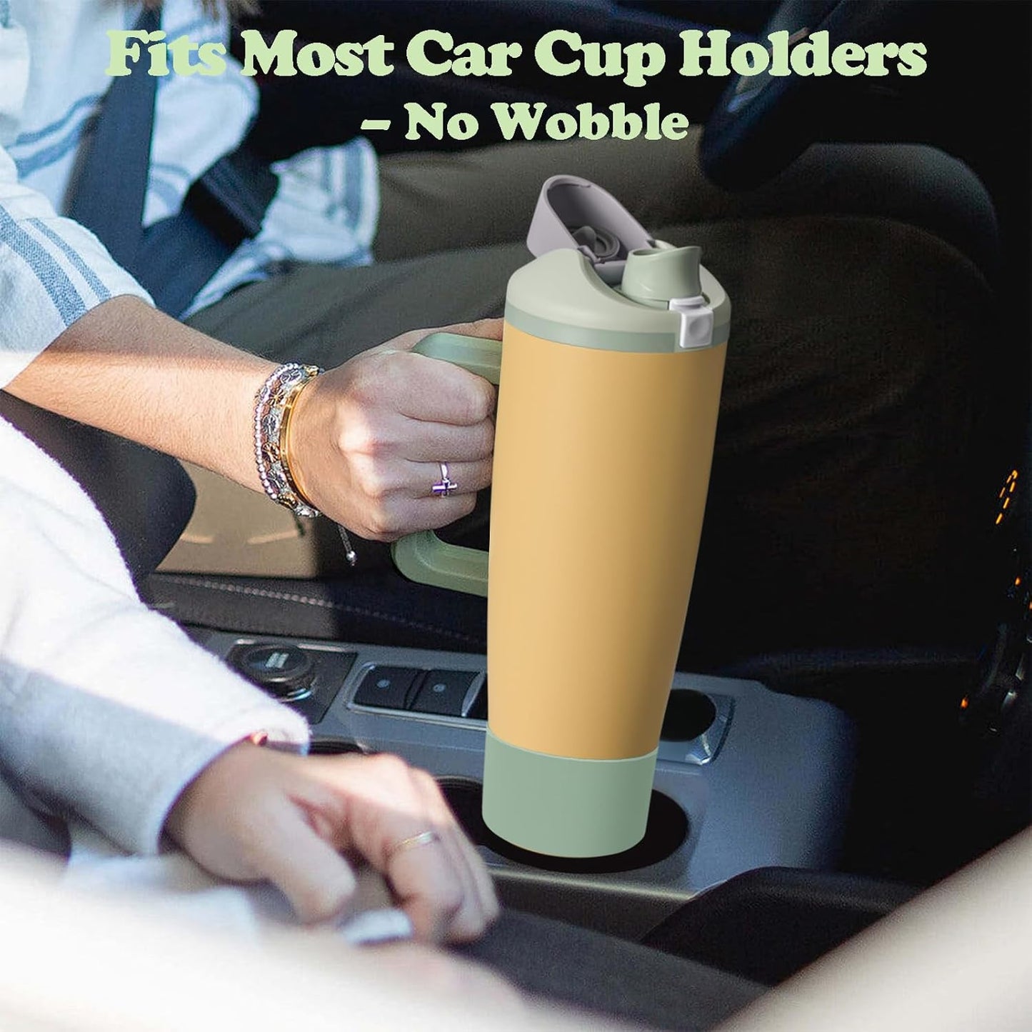 2PCS Silicone Boots for Owala 30oz & 40oz FreeSip Sway Bottles & Tumblers – Non-Slip, Scratch-Resistant, Stability Enhancer for Owala Accessories (Eucalyptus Green) - Colors B